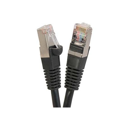 CAT5E Shielded (FTP) Ethernet Network Booted Cable- 100Ft- Black